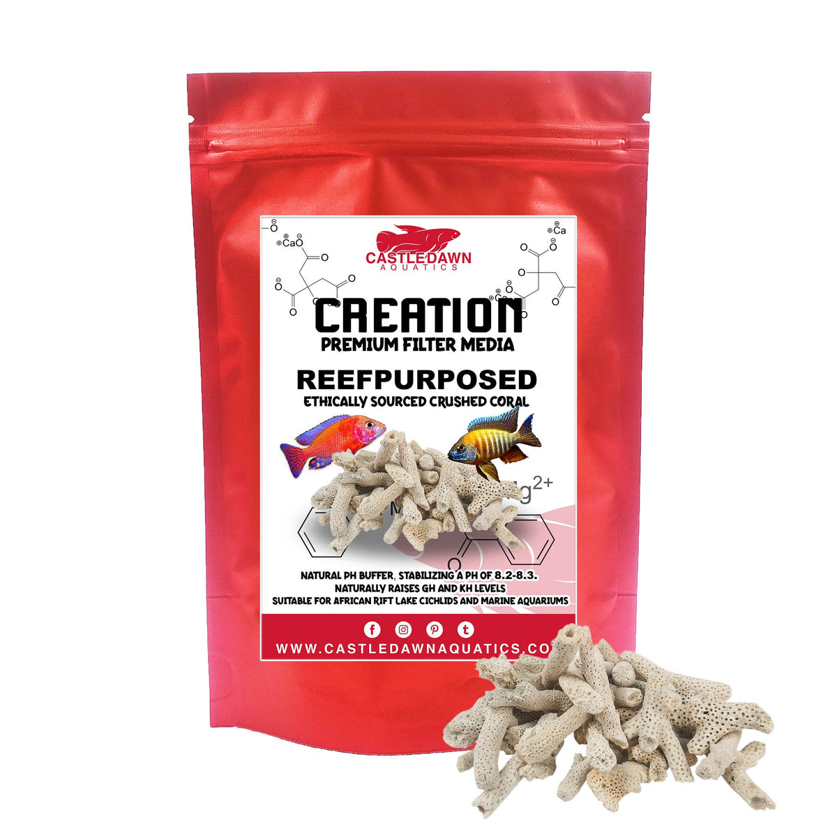 Aquarium Filter Media: REFFPUROSED Ethical Crushed Coral Filter Media –  Castle Dawn Aquatics