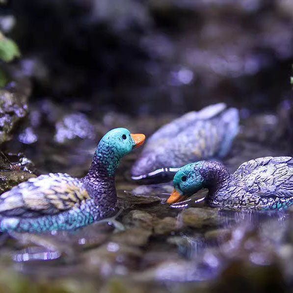 Mini Set of 3 Ducks (Mallards) Ornaments - Castle Dawn Aquatics