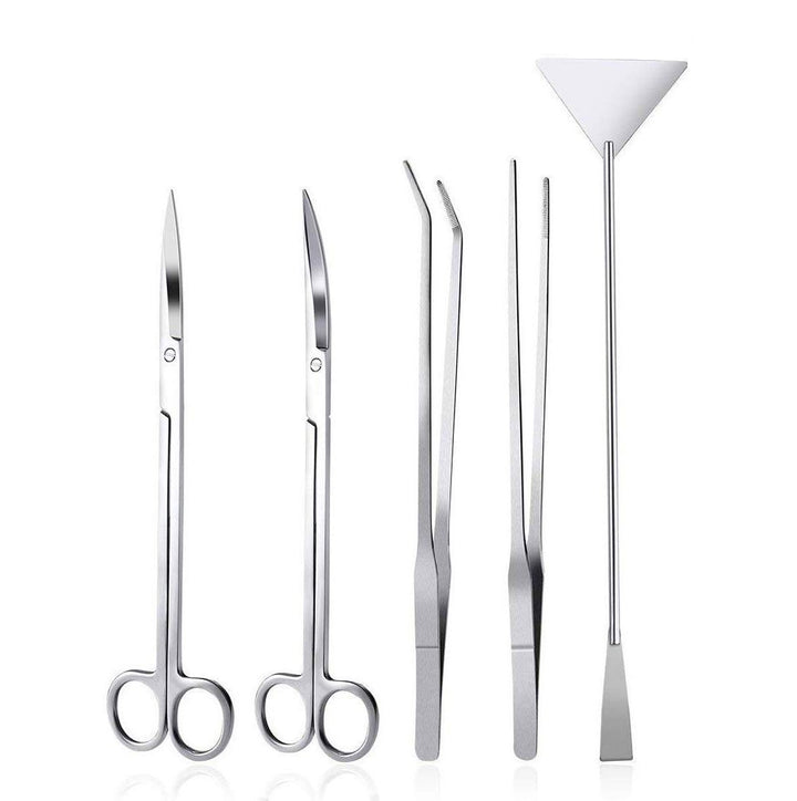 Aquarium Aquascaping Stainless Steel Five Piece Plant Tool Kit - Castle Dawn AquaticsAquarium Aquascaping Accessories Tools