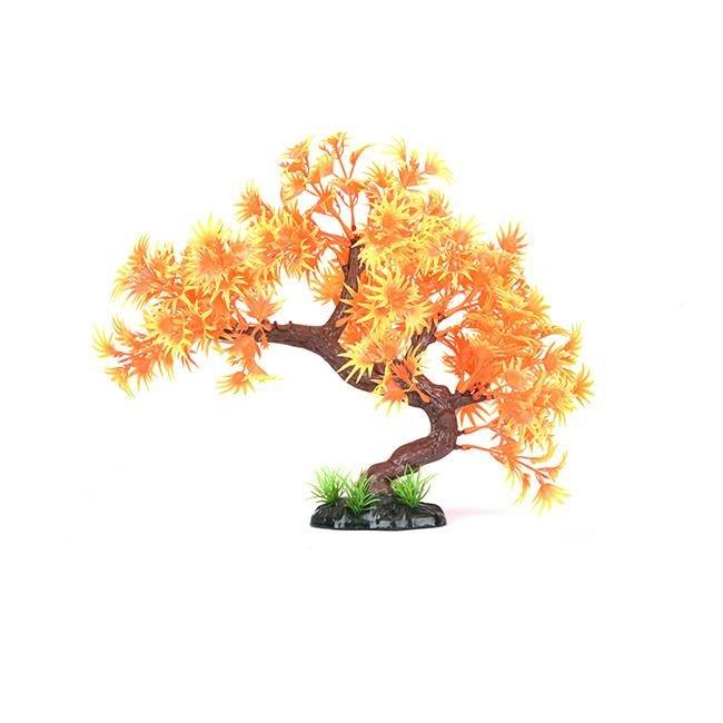 Artificial Aquarium Large Bonsai Orange Autumn Tree Plant - Castle Dawn AquaticsArtificial Aquarium Plastic Fish Tank Plants