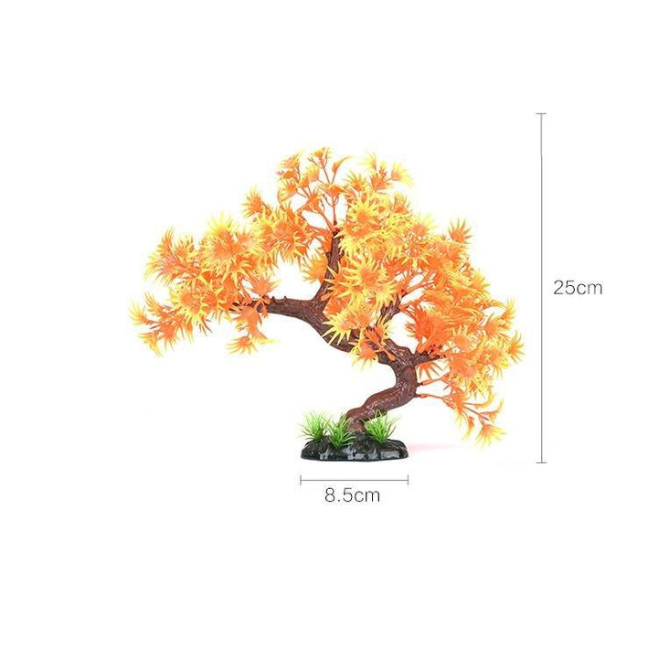 Artificial Aquarium Large Bonsai Orange Autumn Tree Plant - Castle Dawn AquaticsArtificial Aquarium Plastic Fish Tank Plants