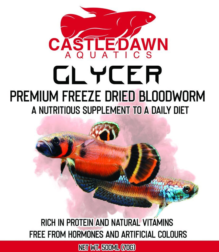 Castle Dawn Aquatics GLYCER Premium Freeze Dried Bloodworm - Castle Dawn AquaticsFish Food