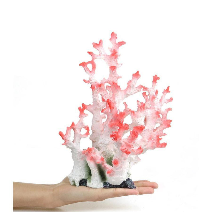 Eco-friendly Artificial Large Pink and White Stag Coral Reef Decoration - Castle Dawn AquaticsAquarium Decor