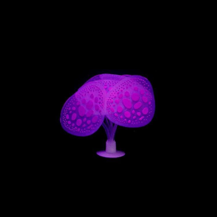 Medium Artificial Glowing Mushroom Polyp Set Of 4 - Castle Dawn AquaticsArtificial Aquarium Plastic Fish Tank Plants