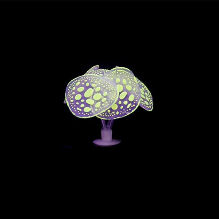 Medium Artificial Glowing Mushroom Polyp Set Of 4 - Castle Dawn AquaticsArtificial Aquarium Plastic Fish Tank Plants