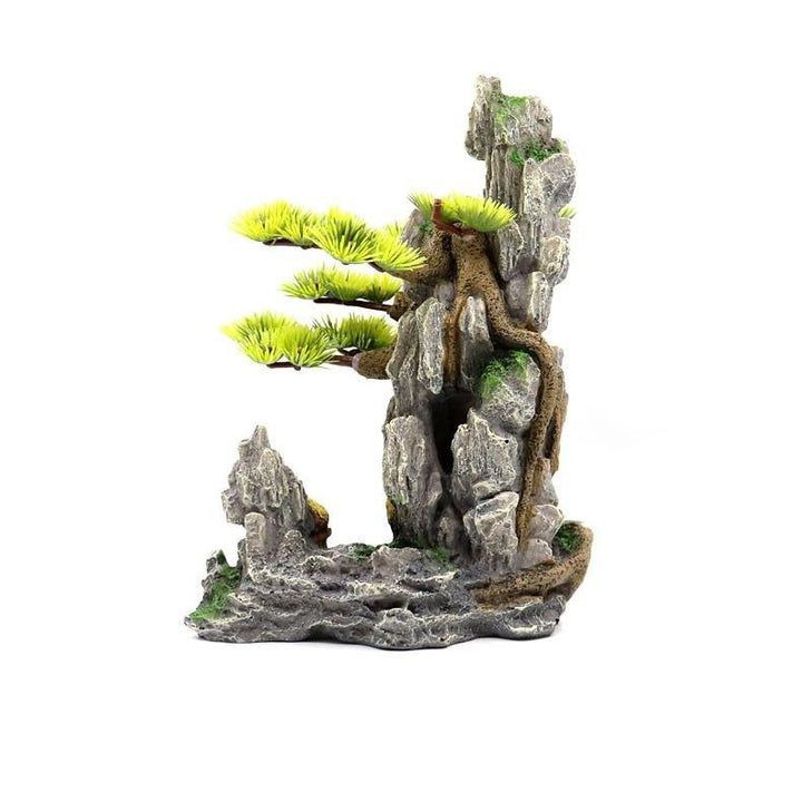 Medium Asian Style Bonsai Tree Fishing Village - Castle Dawn AquaticsAquarium Decor