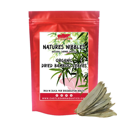 Natures Nibbles Shrimp Snack Organic Bamboo Leaves - Castle Dawn Aquatics