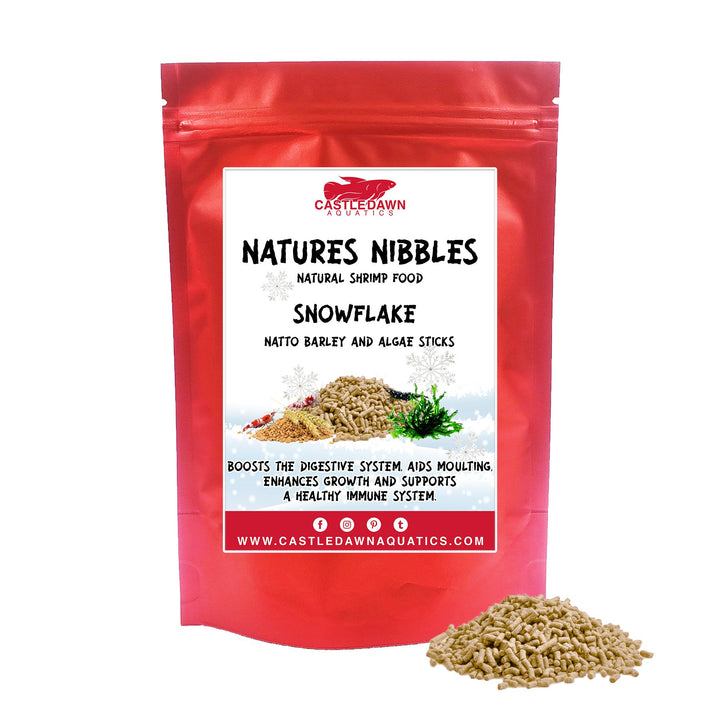 Natures Nibbles SNOW FLAKE Booster Ornamental Shrimp Food 50g - Castle Dawn Aquatics