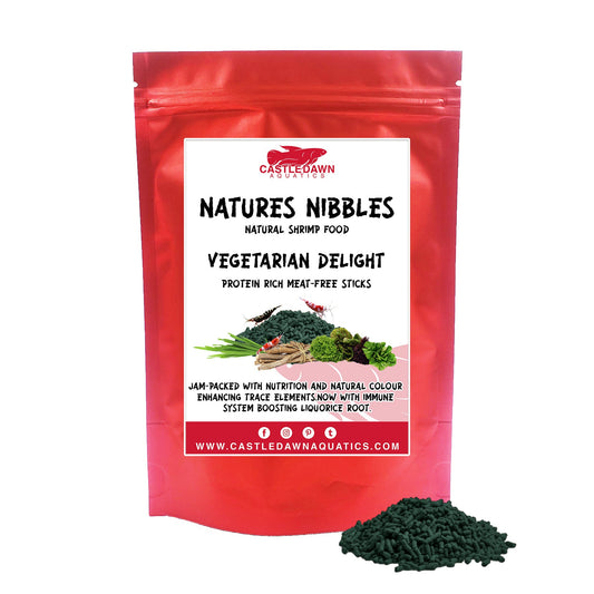 Natures Nibbles VEGETARIAN DELIGHT Shrimp Food 50g - Castle Dawn Aquatics