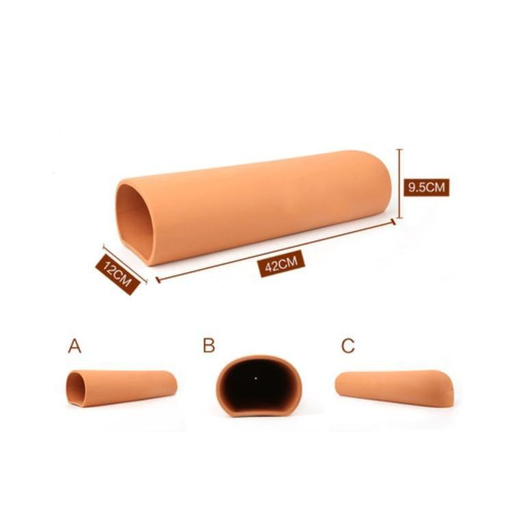 Orange Ceramic Hiding Shelter Pleco Spawning Cave - Castle Dawn AquaticsAquarium Decor