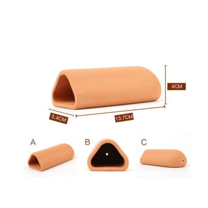 Orange Ceramic Hiding Shelter Pleco Spawning Cave - Castle Dawn AquaticsAquarium Decor