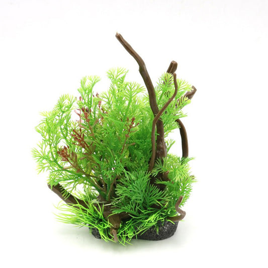 Realistic Artificial Spiderwood With Mixed Plants - Castle Dawn Aquatics