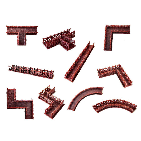 Replica Wooden Walkways - 3 Piece Sets - Castle Dawn Aquatics