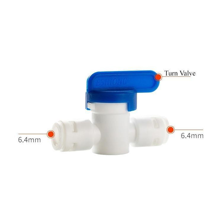 RO Reverse Osmosis Inline Shut Off Valve ¼’’ to ¼’’ Connector For RO Tubing (4 Pack) - Castle Dawn AquaticsAquarium Aquatic Reverse Osmosis