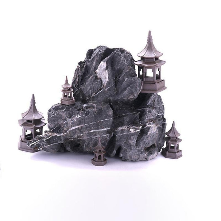 Set of Asian Pagoda Zen Style Ceramic Ornaments - Castle Dawn AquaticsAquarium Decor